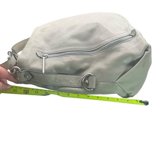 Elliott Lucca Gray Leather Slouchy Hobo Shoulder Bag Crossbody Large - Picture 8 of 15